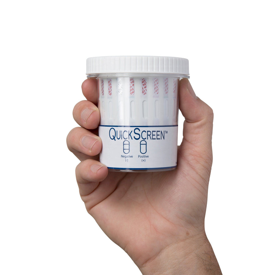(25 Pack) 5 Panel QuickScreen Cup - 9178Z - Made in USA - AMP, COC, MET-500, OPI-2000, THC + Timer-Countrywide Testing